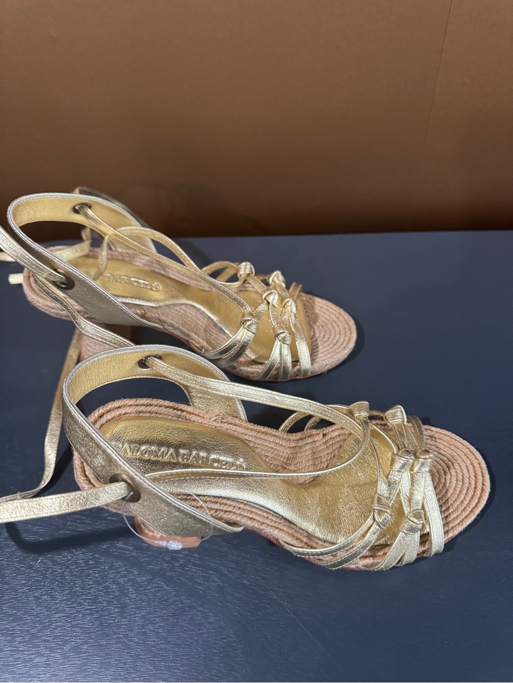 Paloma Barceló Gold Strappy Women’s Sandal